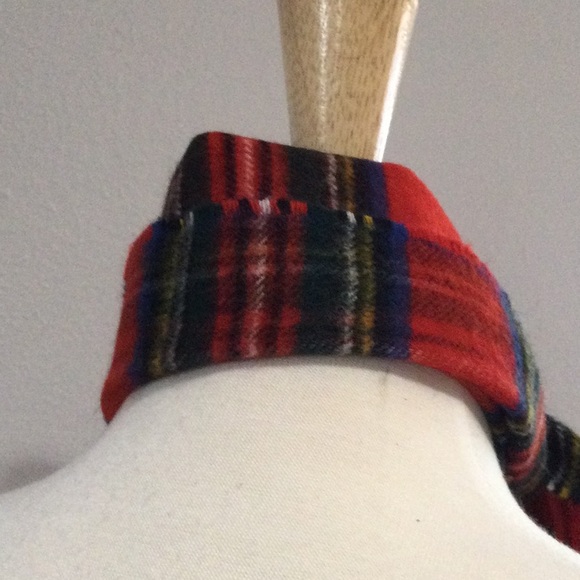 Burberrys of London Plaid Cashmere Wool Fringe Scarf Vintage - Picture 6 of 11